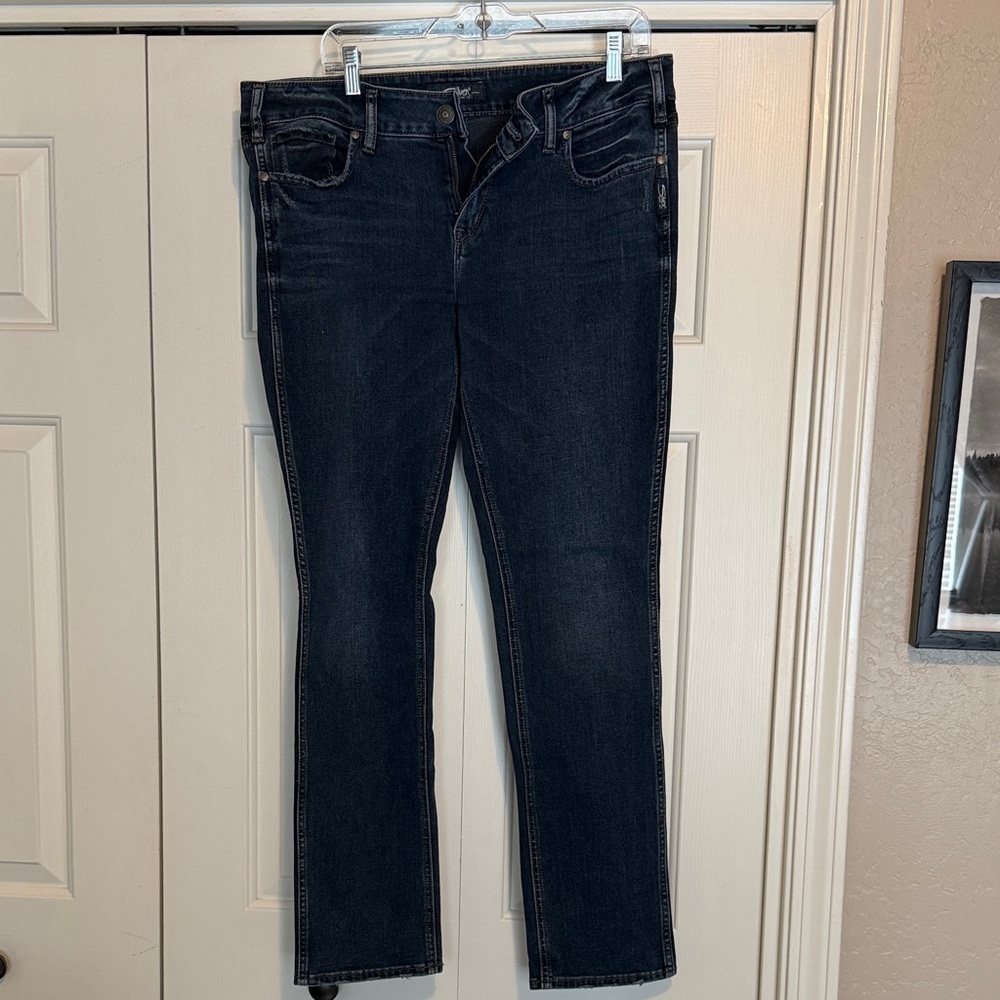 Silver Jeans Dark Blue Straight Leg Women's Jeans